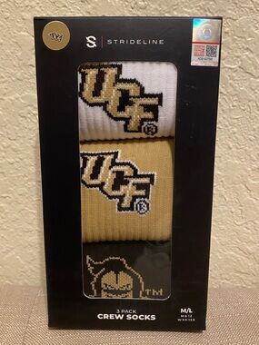 Strideline UCF 3-Pack Crew Socks - M/L